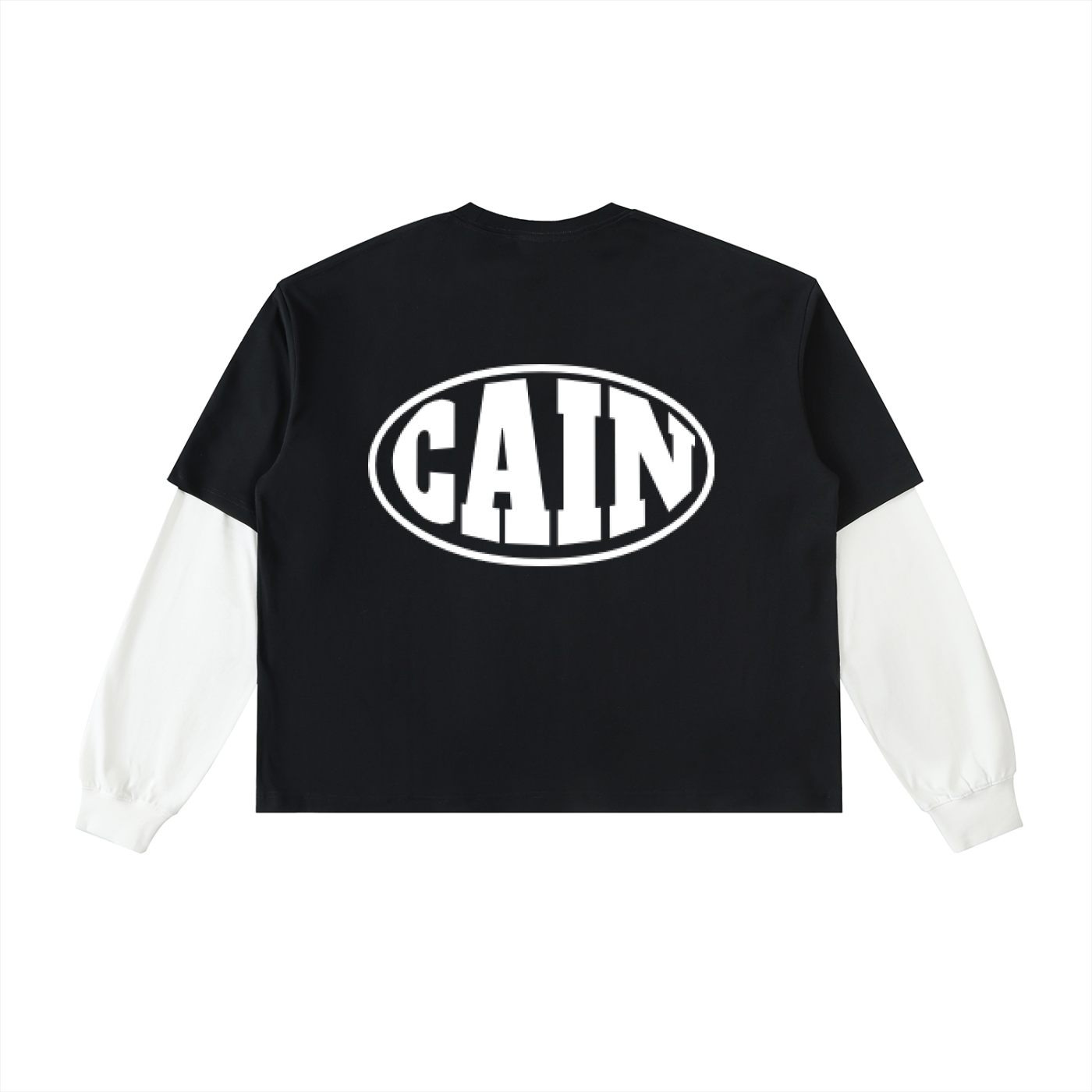 Layered Contrast Sleeve Cotton T-Shirt